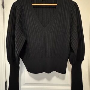 Veronica Beard Black V-Neck Sweater